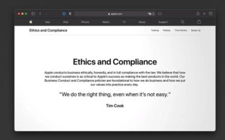 Apple ha pubblicato la nuova pagina web “Ethics and Compliance”