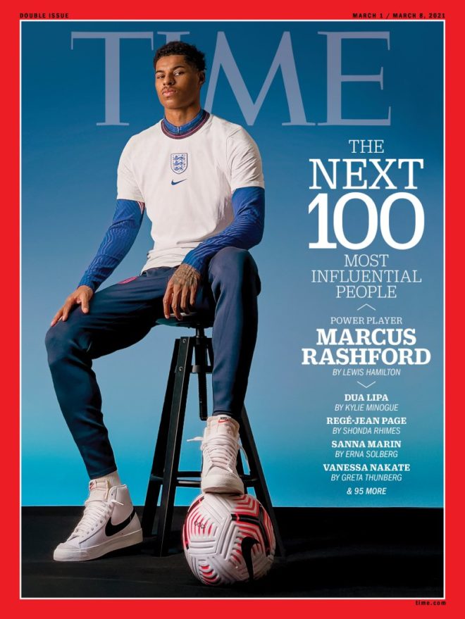 La copertina di Time con Marcus Rashford scattata con iPhone