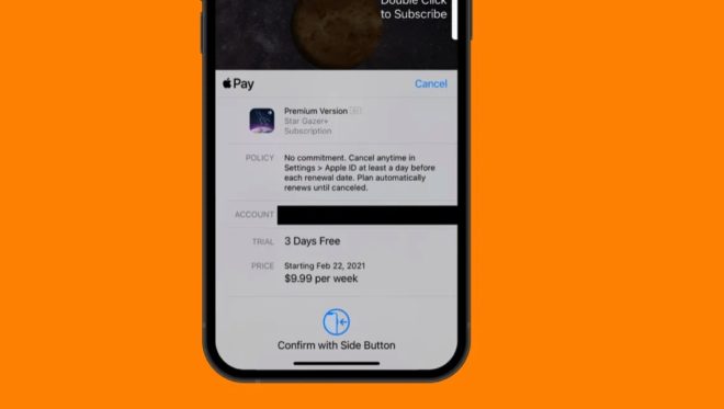 iOS 14.5, Apple apporta alcune modifiche alla scheda di conferma degli abbonamenti