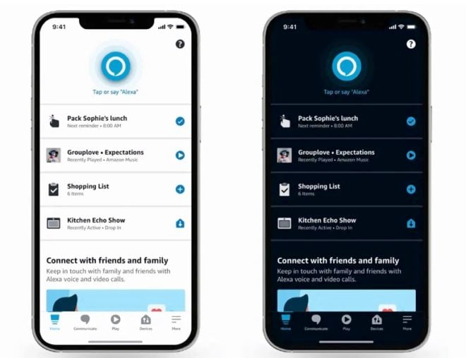 L’app Amazon Alexa si aggiorna con la modalità dark e il supporto a Dynamic Type