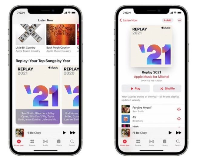 La playlist “Replay 2021” è ora disponibile su Apple Music