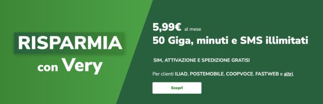 Very Mobile lancia nuove offerte a partire da 5,99€ al mese!