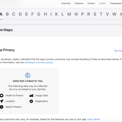 Apple pubblica le etichette privacy delle proprie applicazioni sul sito ufficiale