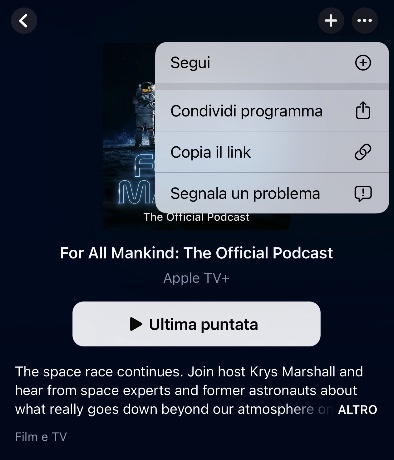 apple podcast segui