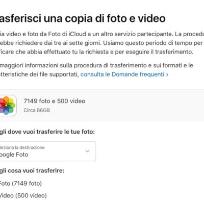 Apple lancia il tool per trasferire foto e video da iCloud a Google Foto
