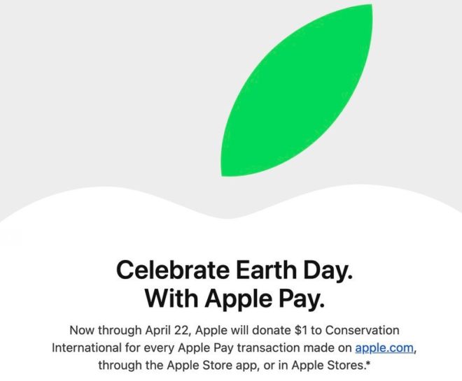Giornata della Terra: Apple donerà 1$ per ogni acquisto sui suoi store tramite Apple Pay