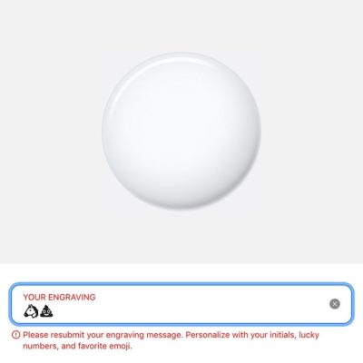 Apple blocca le incisioni offensive su AirTag