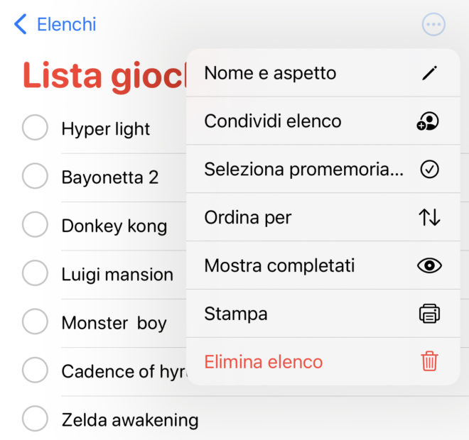 Come stampare un elenco Promemoria con iOS 14.5