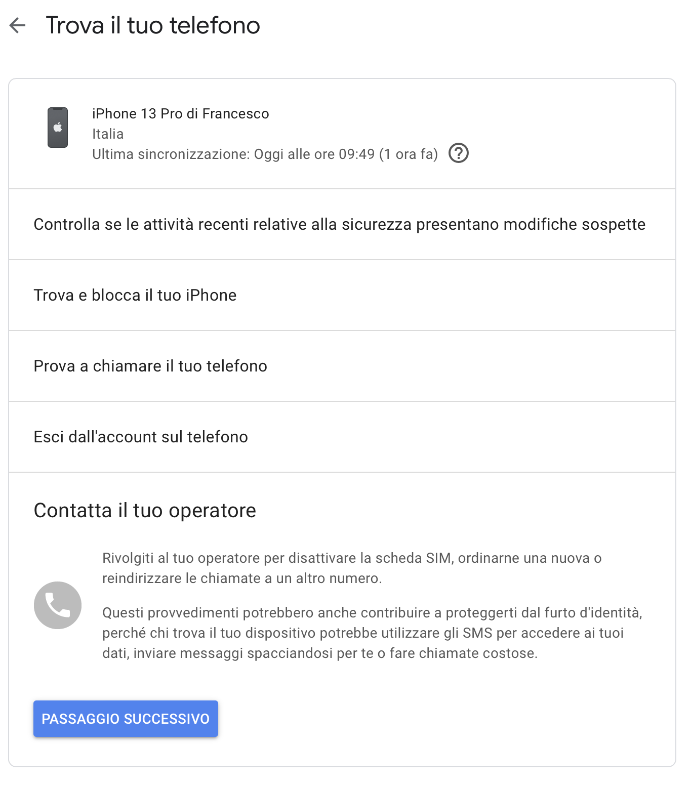 trova indirizzo con numero telefono