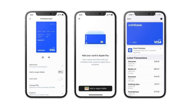 La Coinbase Card è ora compatibile con Apple Pay