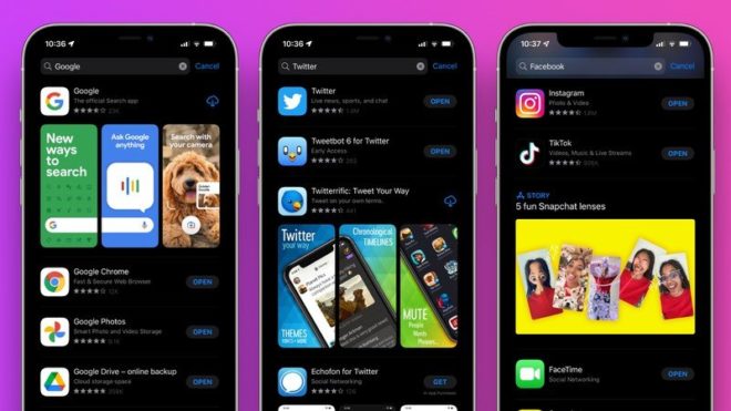 App Store, iOS 15 nasconde gli screenshot delle app già installate