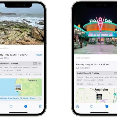 L’app Foto su iOS 15 mostra i metadati EXIF delle foto