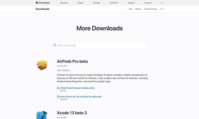 Disponibile un nuovo firmware beta per AirPods Pro