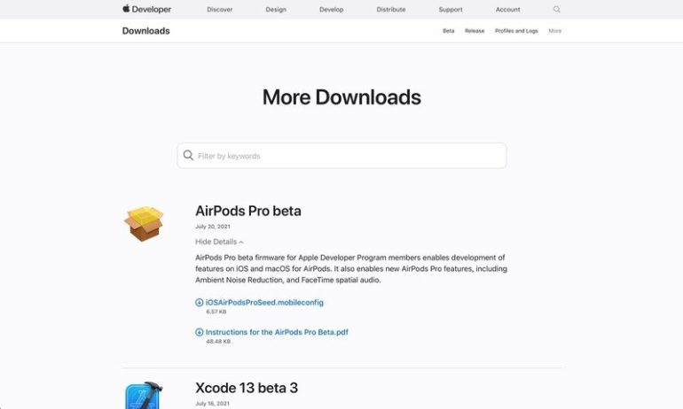 airpods beta firmware