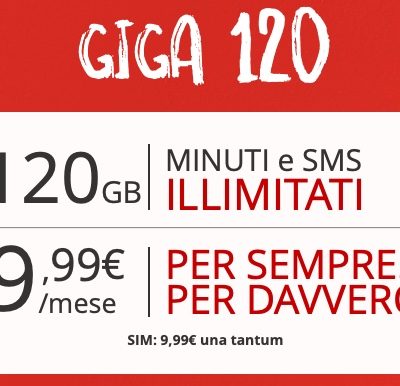 Ancora valida iliad Giga 120 con chiamate ed SMS illimitati + 120 GB al mese
