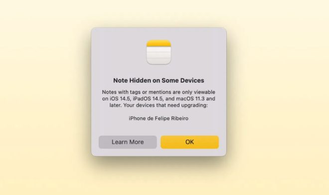 Le note create in iOS 15 e macOS 12 non vengono sincronizzate sulle vecchie versioni
