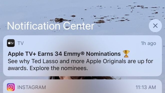 Apple invia una nuova notifica pubblicitaria su iOS