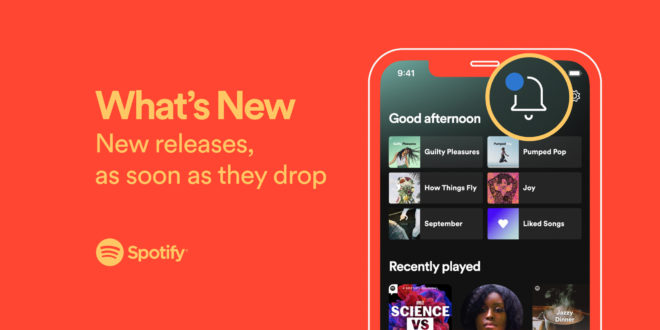 Spotify aggiunge un feed dedicato alle ultime novità