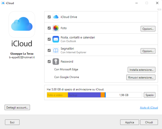 Apple rilascia iCloud 12.5 per Windows con la gestione delle password