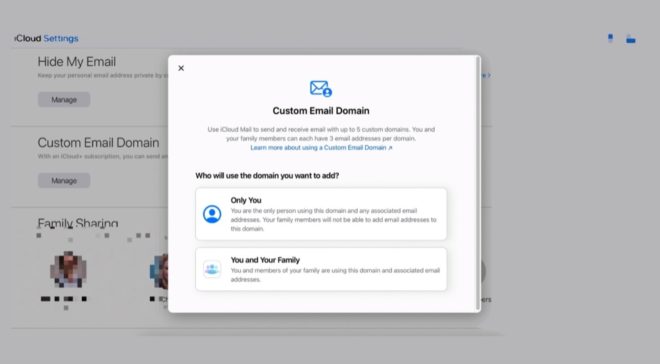 iCloud+, disponibile in beta la personalizzazione del dominio e-mail