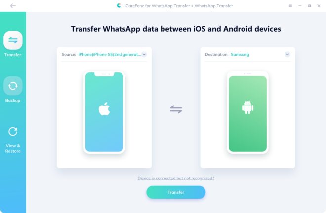 Come trasferire le chat WhatsApp da Android ad iPhone con iCareFone per WhatsApp Transfer