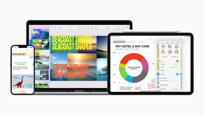 Apple aggiorna Pages, Keynote e Numbers per iOS 15 e macOS Monterey