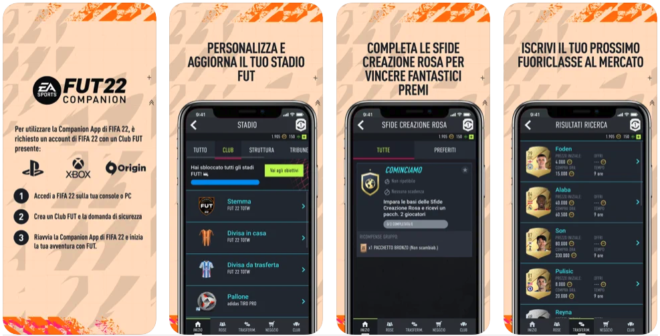 L’app Companion di FIFA 22 disponibile su App Store