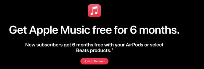 Apple offre 6 mesi di Apple Music per chi ha AirPods e Beats