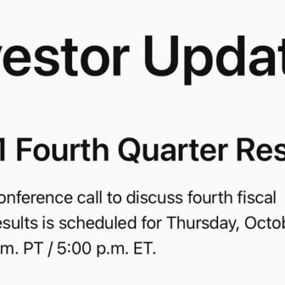 Apple annuncia la conferenza finanziaria Q4 2021