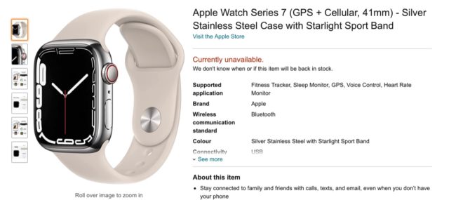Su Amazon Canada è già presente il configuratore per gli Apple Watch Series 7