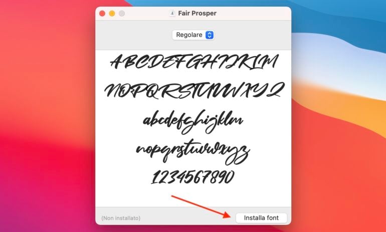 installare font su mac