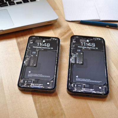 iPhone 13 Pro e iPhone 13 Pro Max ai raggi X con gli sfondi di iFixit