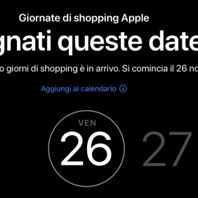 Le giornate dello shopping Apple sono iniziate con carte regalo fino a 200€