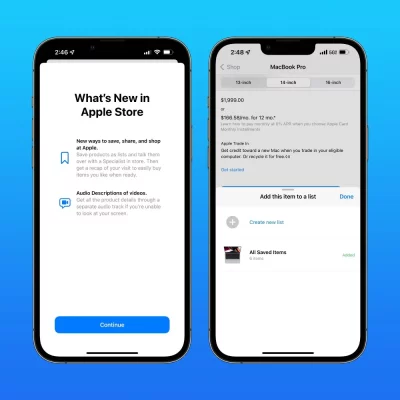 L’app Apple Store si aggiorna con le liste dei prodotti