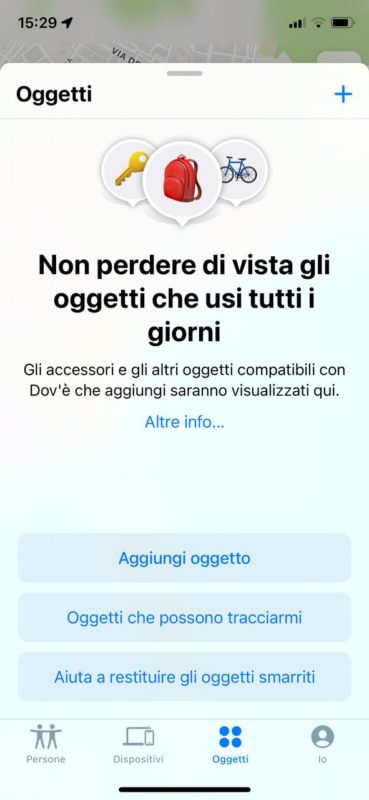 Come utilizzare Dov'è per individuare oggetti che possono tracciarti