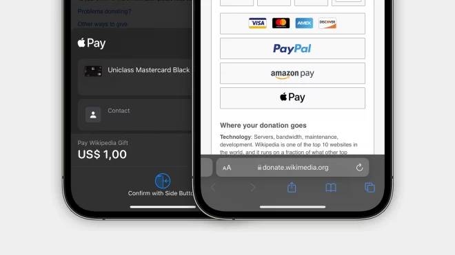 Wikipedia accetta i pagamenti tramite Apple Pay