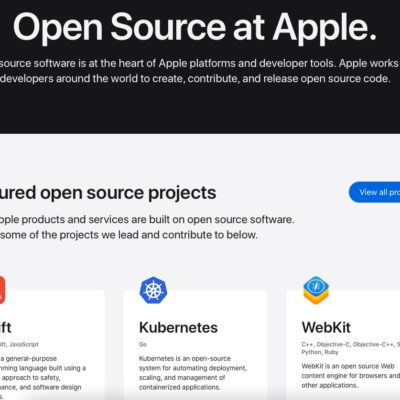 Apple aggiorna il suo sito Web Open Source