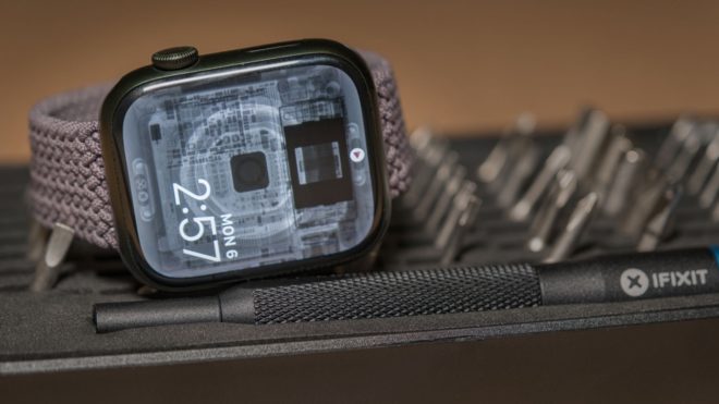 Apple Watch Series 7 ai raggi X con gli sfondi di iFixit