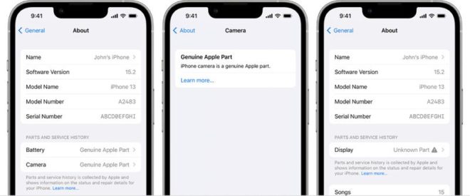 iOS 15.2 aggiunge una sezione dedicata alla cronologia delle riparazioni su iPhone
