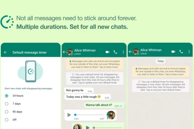 WhatsApp permette di attivare di default i messaggi effimeri per tutte le chat