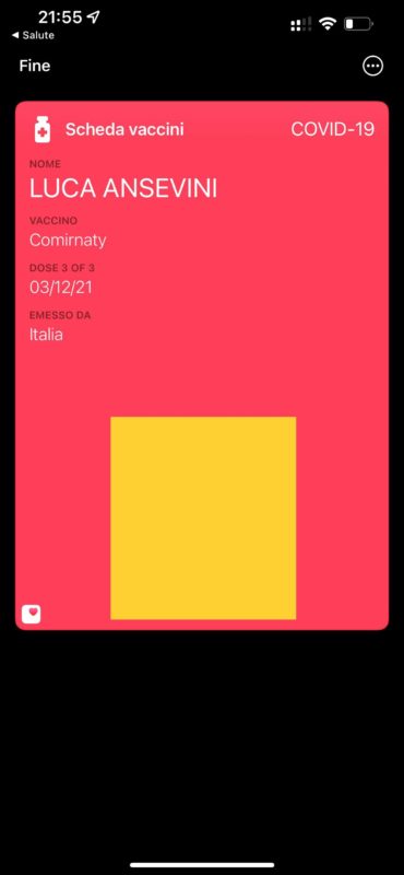 iOS 15.4 porta il certificato vaccinale in Wallet