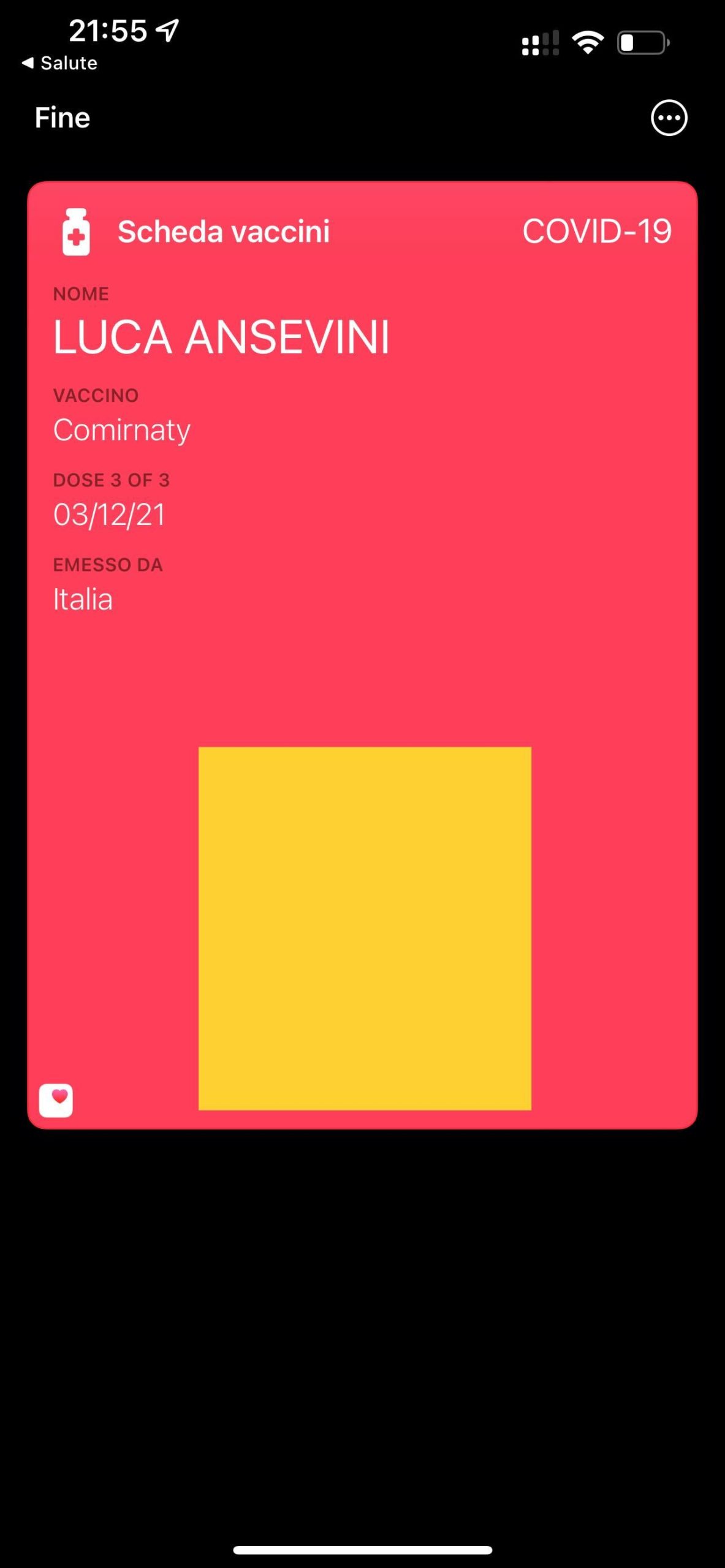 certificato vaccinale wallet ios