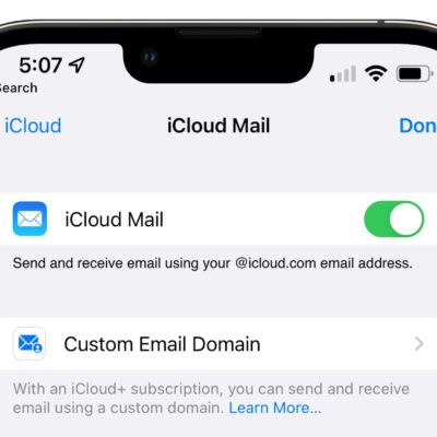 Con iOS 15.4 è possibile impostare un dominio email personalizzato su iCloud Mail