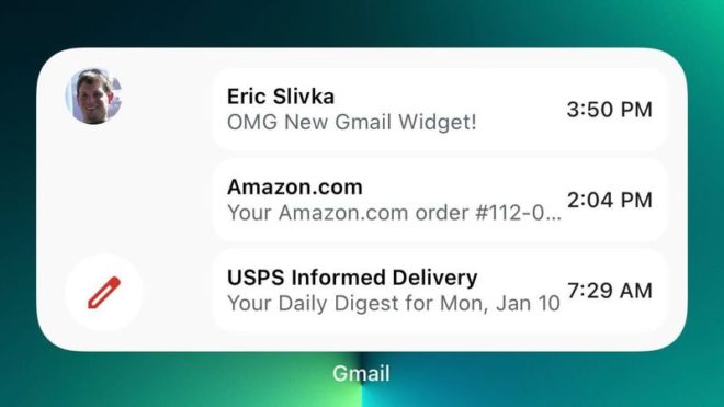 Gmail per iOS aggiunge un nuovo widget Inbox
