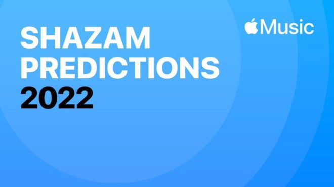 La playlist “Shazam: previsione per il 2022” disponibile su Apple Music