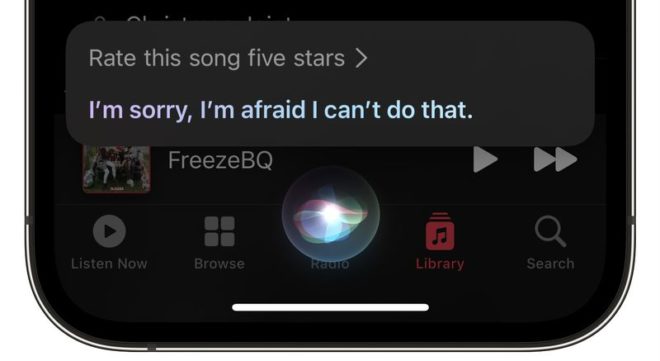 Siri non può più votare i brani Apple Music per te con iOS 15