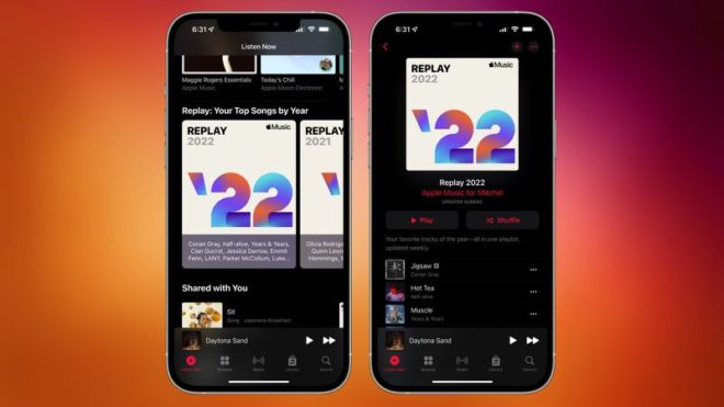 La playlist “Replay 2022” disponibile su Apple Music