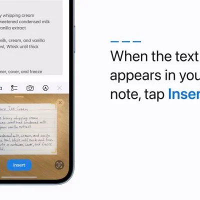 iOS 15.4 aggiunge una scorciatoia per la scansione del testo nell’app Note