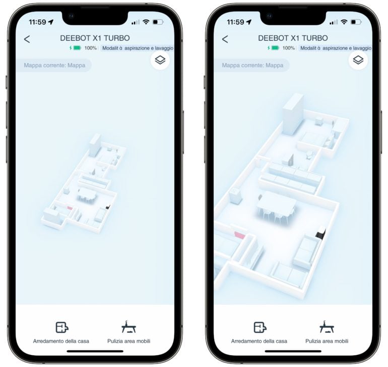 app deebot iOS mappa 3d