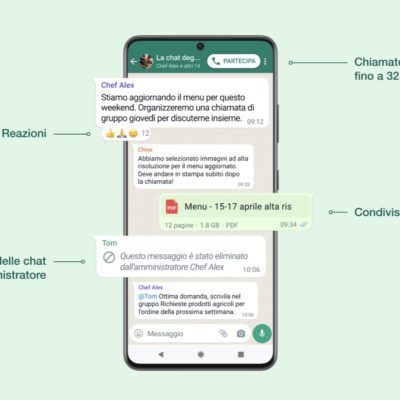 WhatsApp ufficializza l’arrivo delle Reaction ai messaggi e delle Community